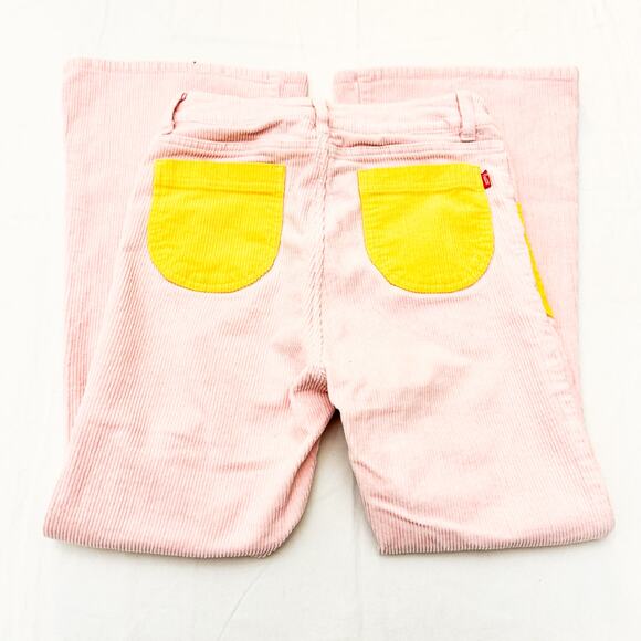 Hammies Vintage Color Block Pink Flare Leg Bell Bottom Corduroy Jeans Size 30 - Picture 5 of 8